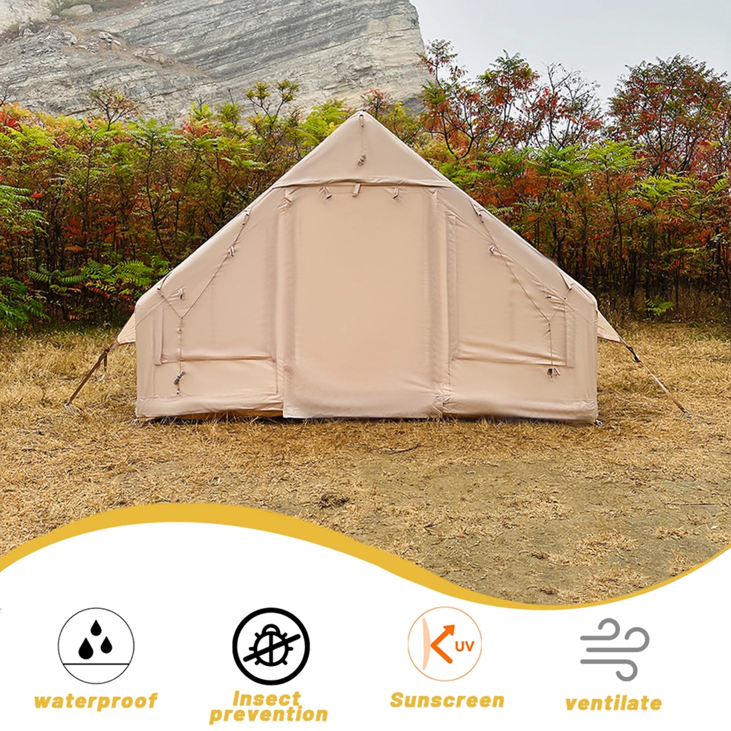 Your Humble Home Goods Inflatable Camping Tent Self Supporting Blow Up Easy Setup Waterproof Windproof