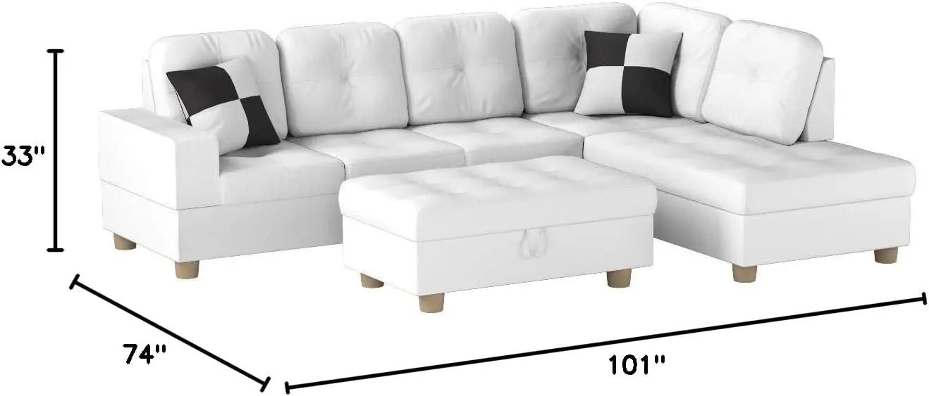 Luxuriously Sectional Sofa Set With Ottoman Comfort