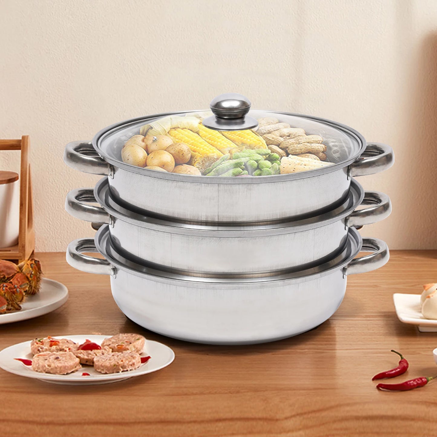 Your Humble Home Goods Multifunction 3-Tier Steam Cooker