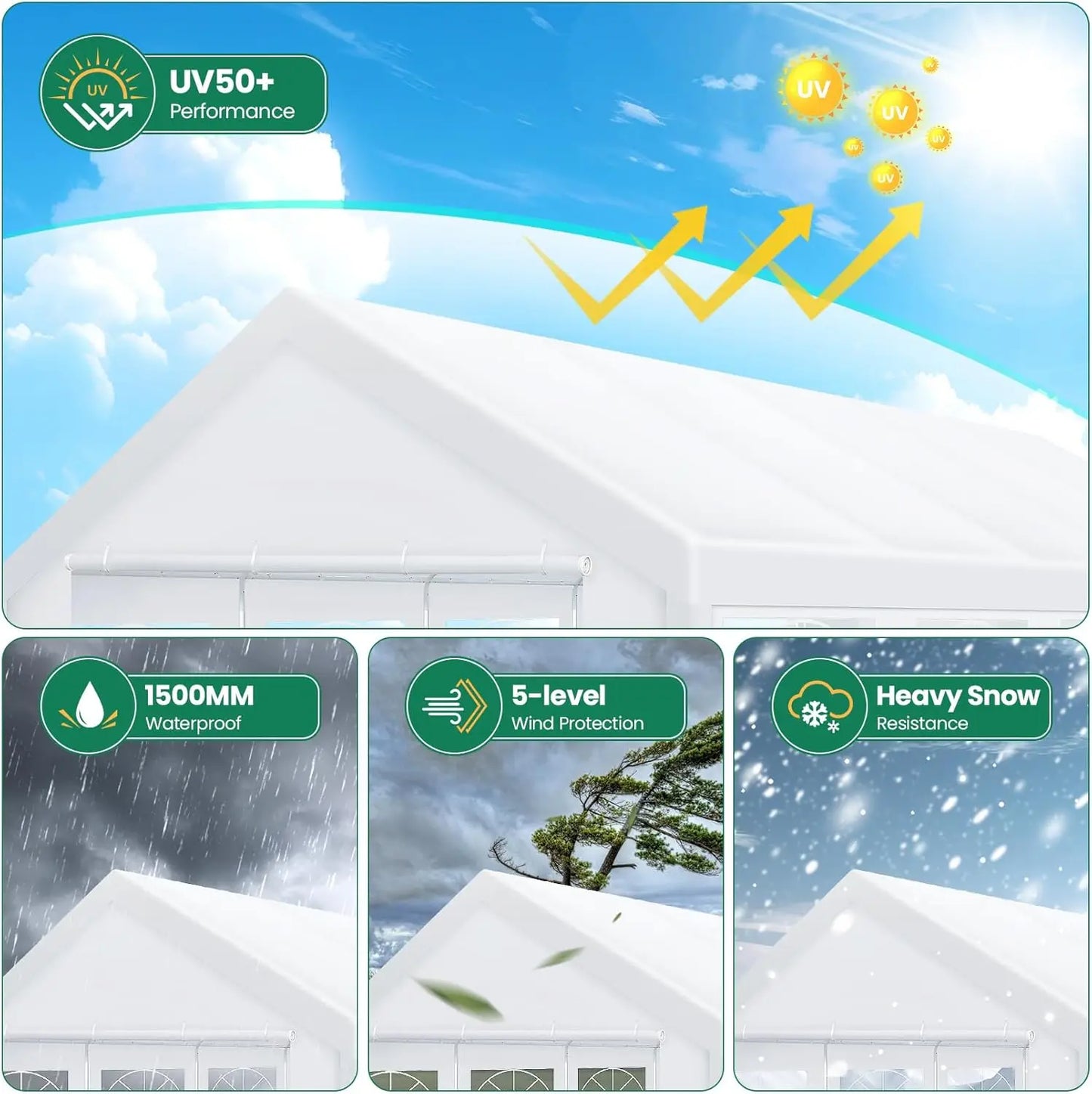 Heavy Duty Galvanized Party Tent With Removable Sidewalls