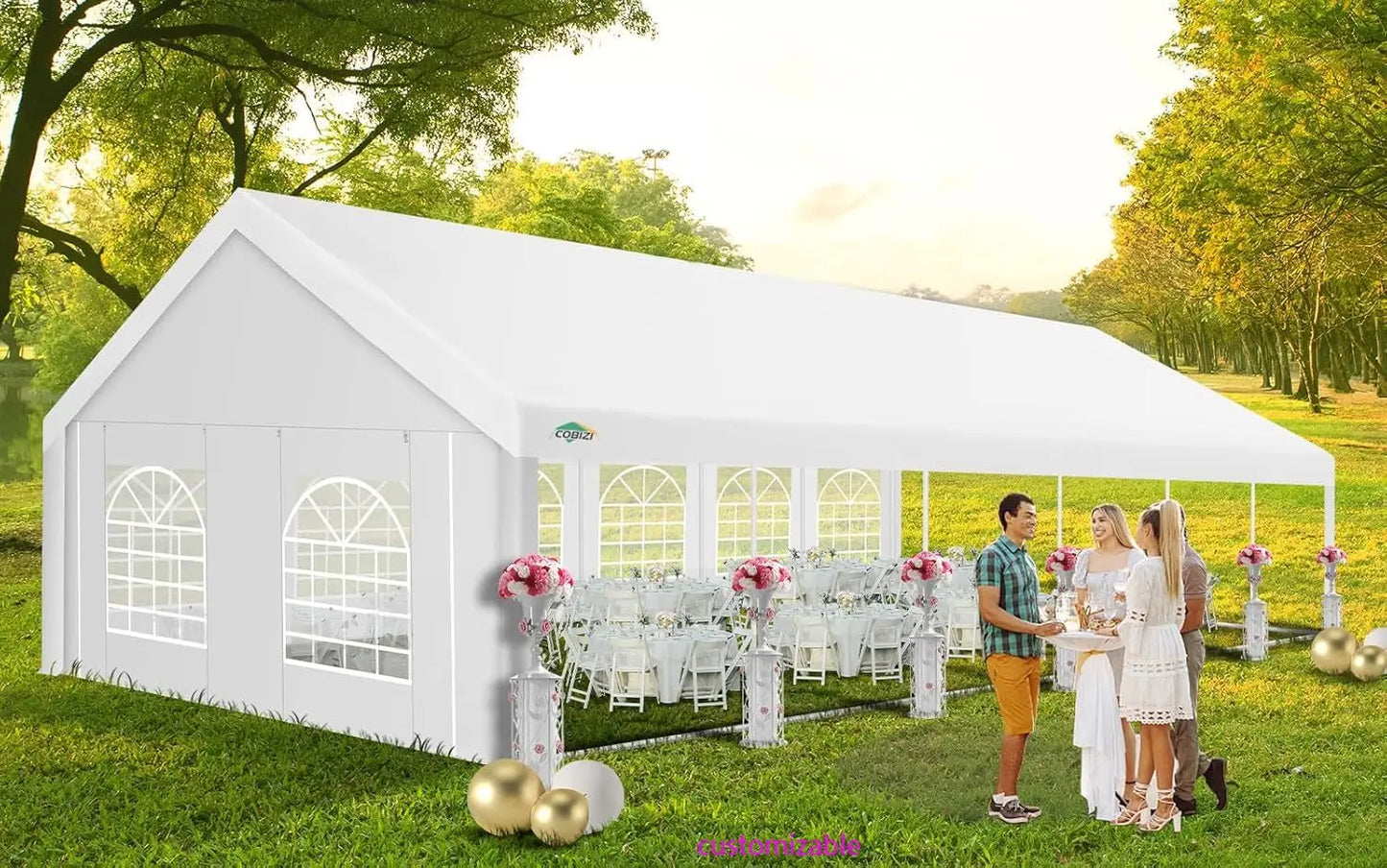 Heavy Duty Galvanized Party Tent With Removable Sidewalls