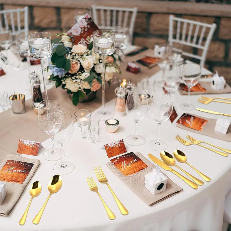 Stainless Steel Flatware Set For 60 Guests 300-Piece Premium Utensils