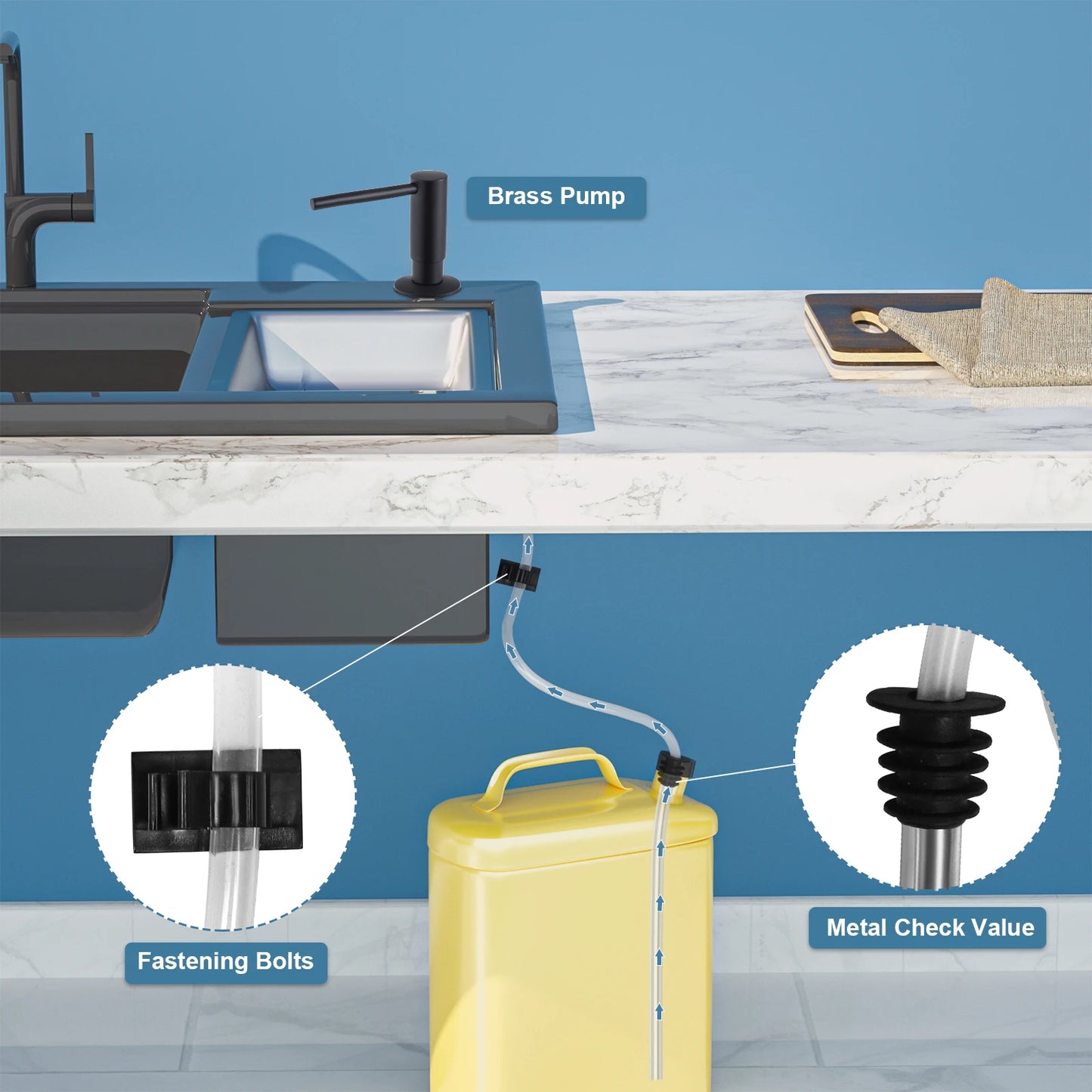 Samodra Liquid Soap Dispenser With Extension Tube Kit