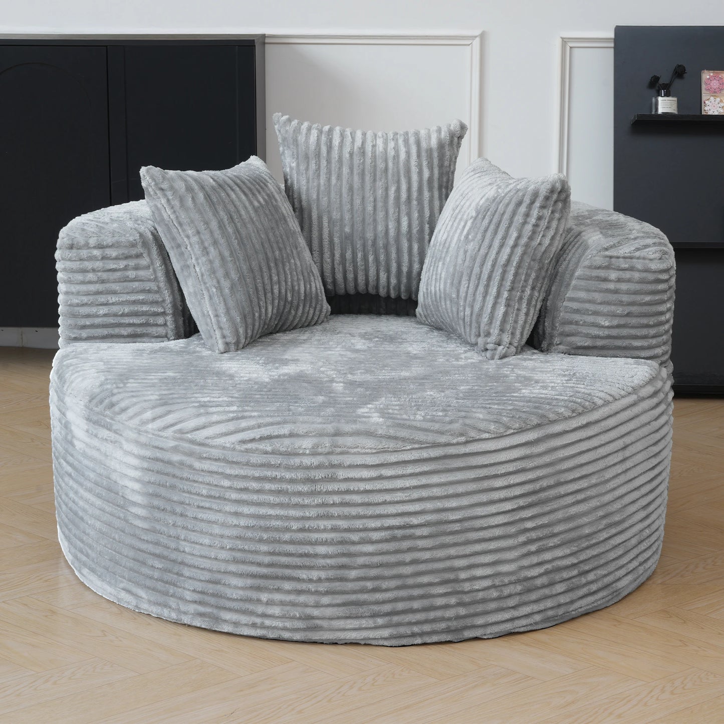Sdorens Round Chair Lounge Chaise Plush Faux Fur
