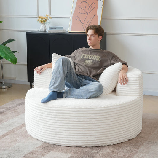 Sdorens Round Chair Lounge Chaise Plush Faux Fur