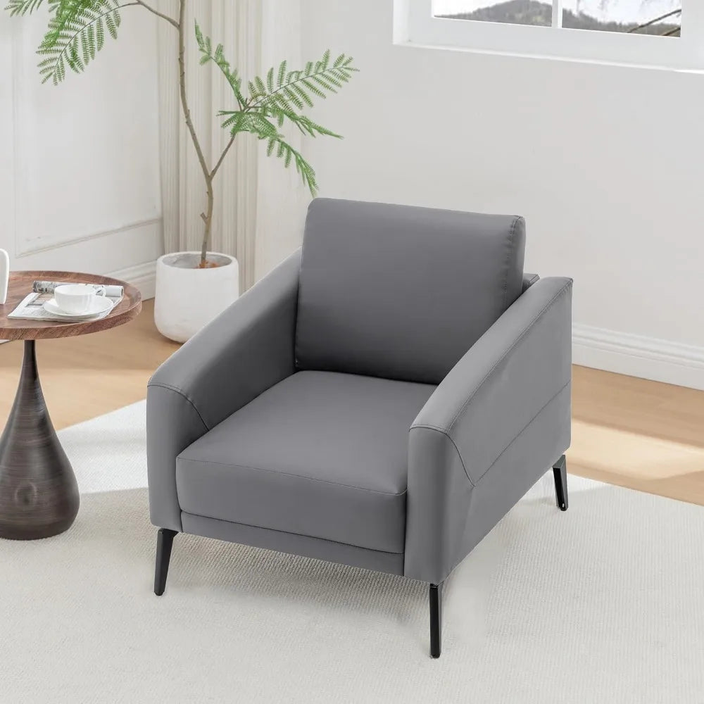 Leather Contemporary Chair For Compact Living Spaces Nooks