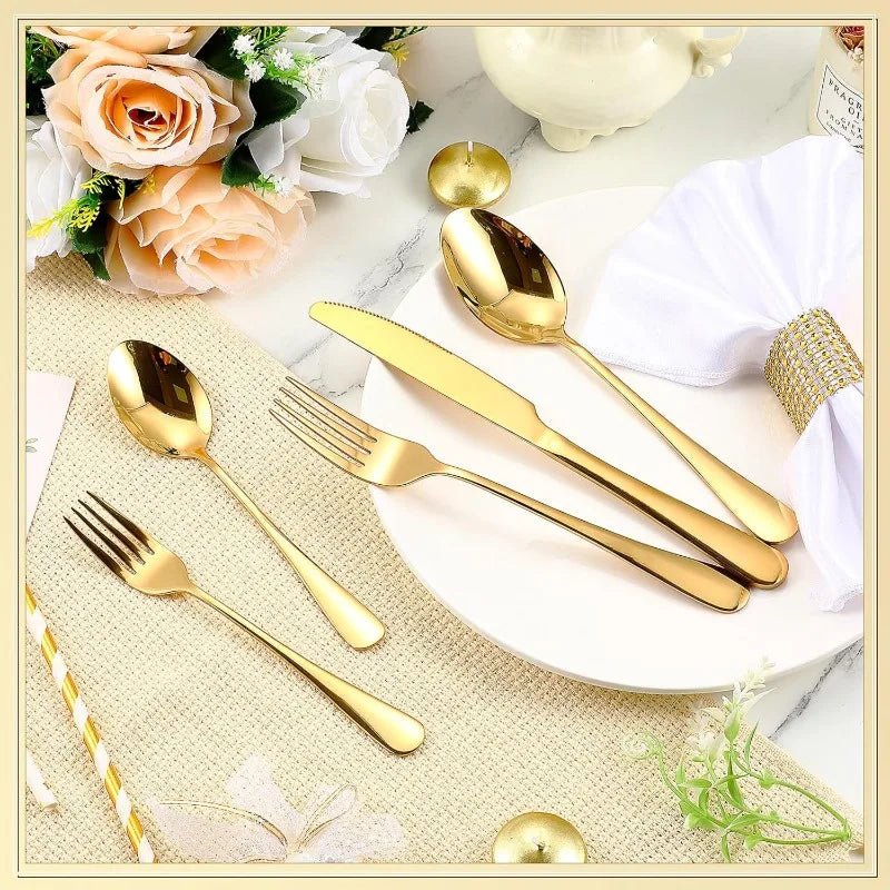 Stainless Steel Flatware Set For 60 Guests 300-Piece Premium Utensils