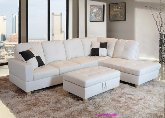 Luxuriously Sectional Sofa Set With Ottoman Comfort
