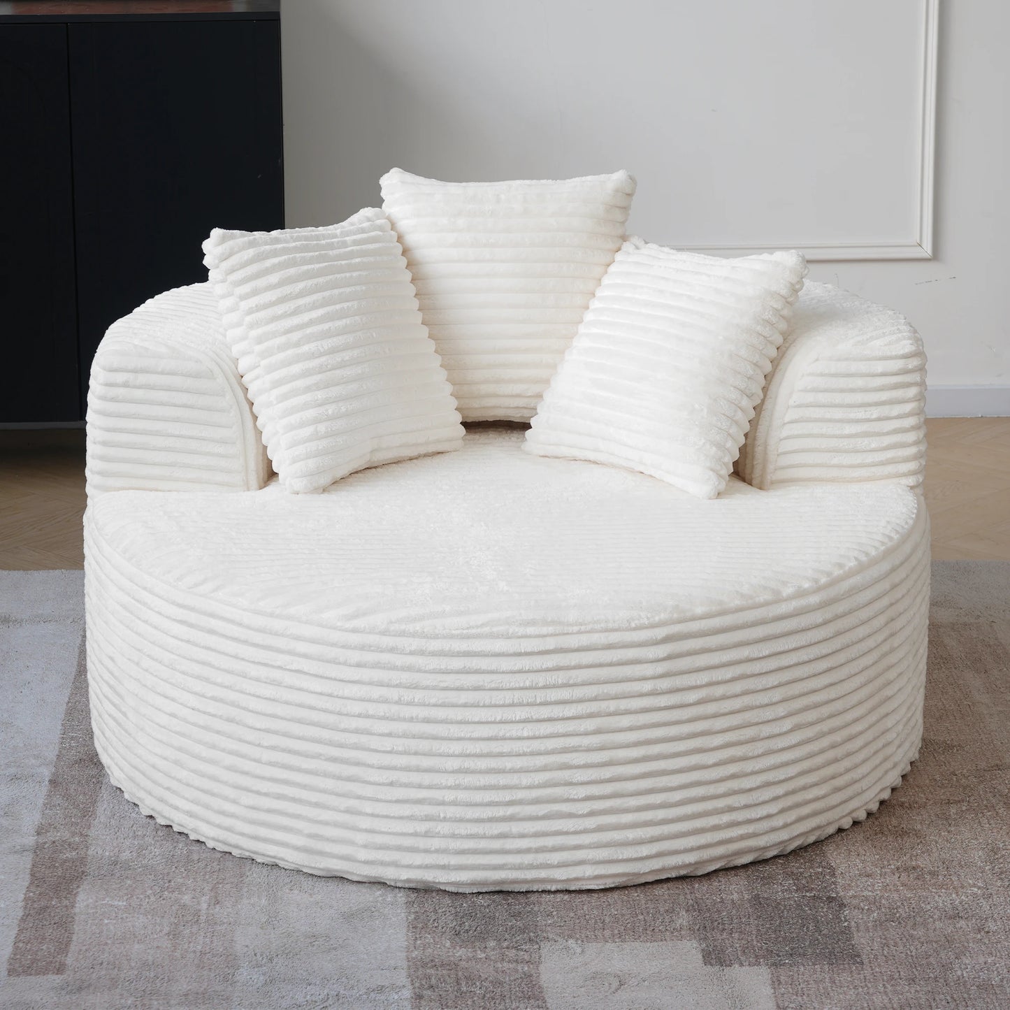 Sdorens Round Chair Lounge Chaise Plush Faux Fur