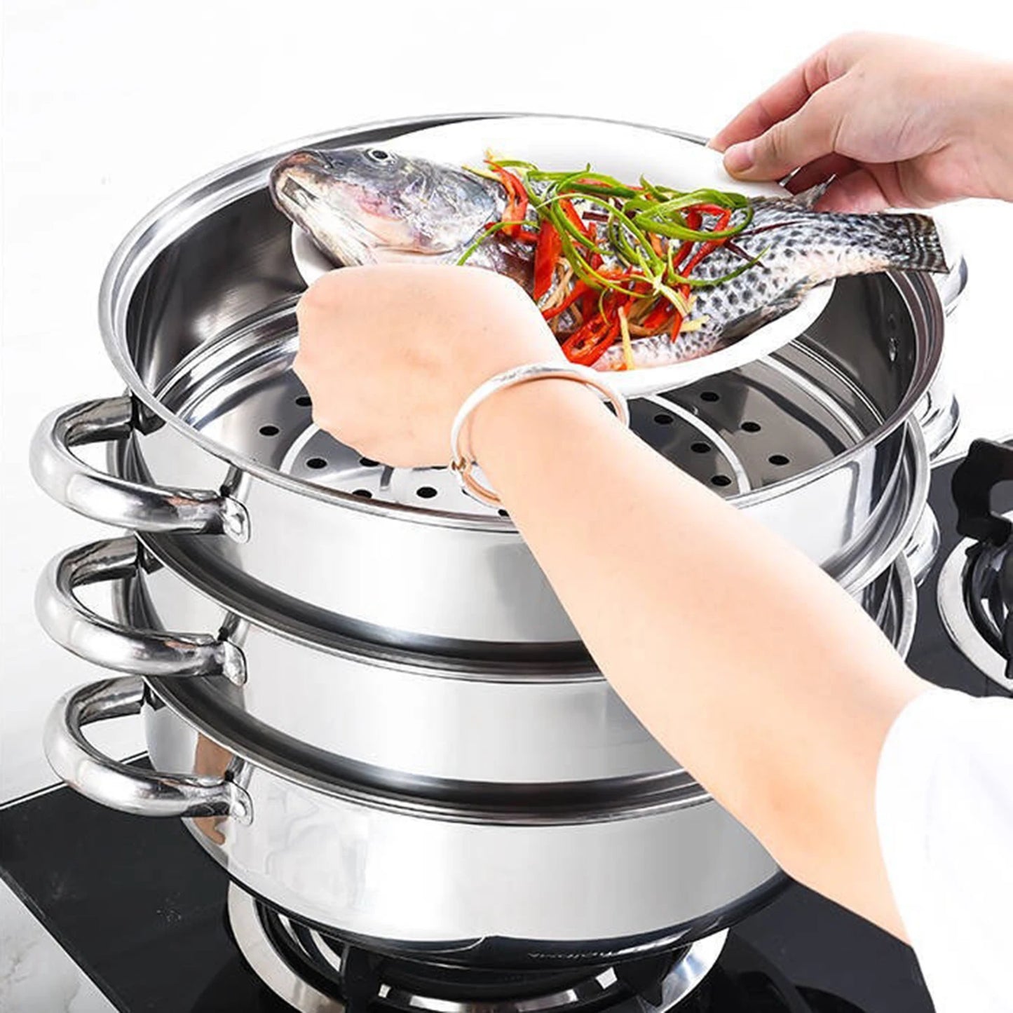 Your Humble Home Goods Multifunction 3-Tier Steam Cooker