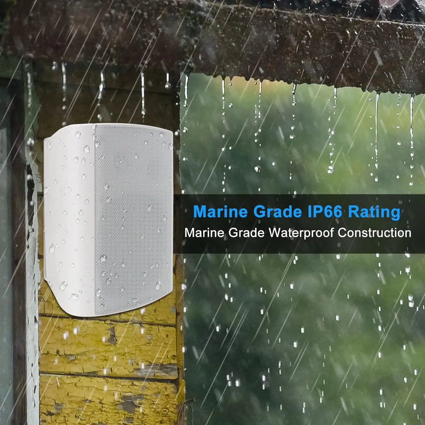 Herdio Outdoor Wired Waterproof Wall Mount Speakers Pair 400W