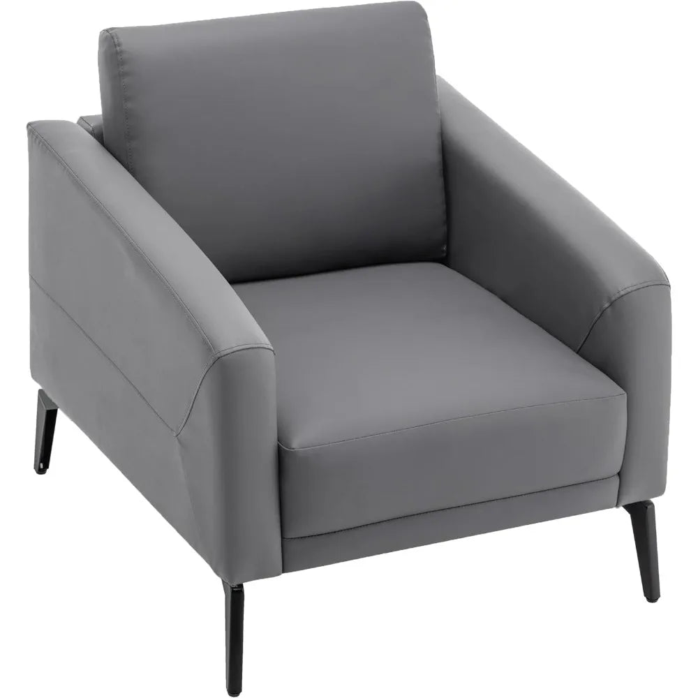 Leather Contemporary Chair For Compact Living Spaces Nooks